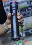 Black Rechargeable LED Tactical Flashlight with Powerbank - 1