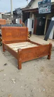 Hardwood Bed - Brown - 1