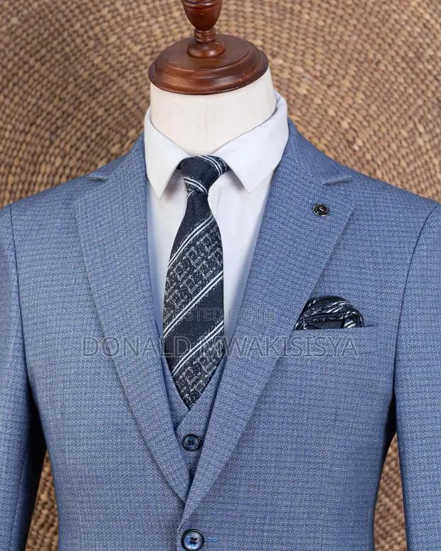 Suti ya Premium 3-Piece Joselino Wool - Blue - 1