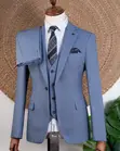 Suti ya Premium 3-Piece Joselino Wool - Blue - 3