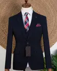 Suti ya Premium 3-Piece Joselino Wool - Navy Blue - 4