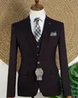Suti ya Premium 3-Piece kutoka Uturuki - Rangi ya Wine/Burgundy - 1