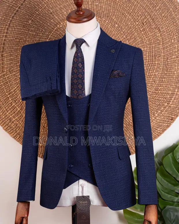Premium 3-Piece Turkey Suit - Navy Blue - Joselino - 1