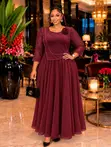 Premium Turkey Classy Dress - Wine/Burgundy - 1