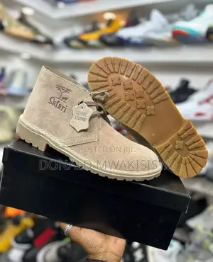Bata Safari Boots - Ngozi ya Suede - Beige/Khaki