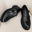 Viatu vya Jaguar Black Double Monk Strap - 4