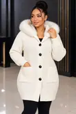 Premium Women's Fur Hood Cardigan - Turkey - 1