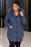 Premium Women's Fur Hood Cardigan - Turkey - 3