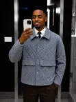Jaketi la Corduroy la Kifalme - Rangi ya Mint Green & Sky Grey - 2