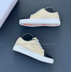 Santoni Sneakers za Rangi ya Beige na Navy za Chini