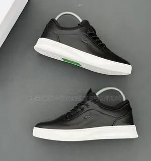 Lacoste Black and White Low-Top Sneakers