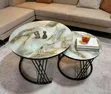 Elegant Home Coffee Table - 2 Pieces, Glass Top - 3