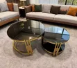 Elegant Home Coffee Table - 2 Pieces, Glass Top - 5