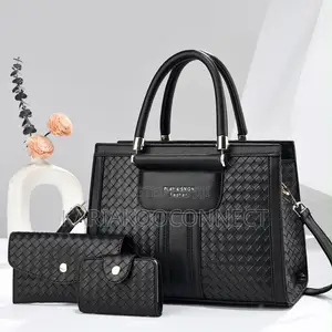 3-in-1 Woven Textured Handbag Set