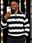 Sweater ya Nusu Zipi yenye Michirizi - Uturuki Premium - 1