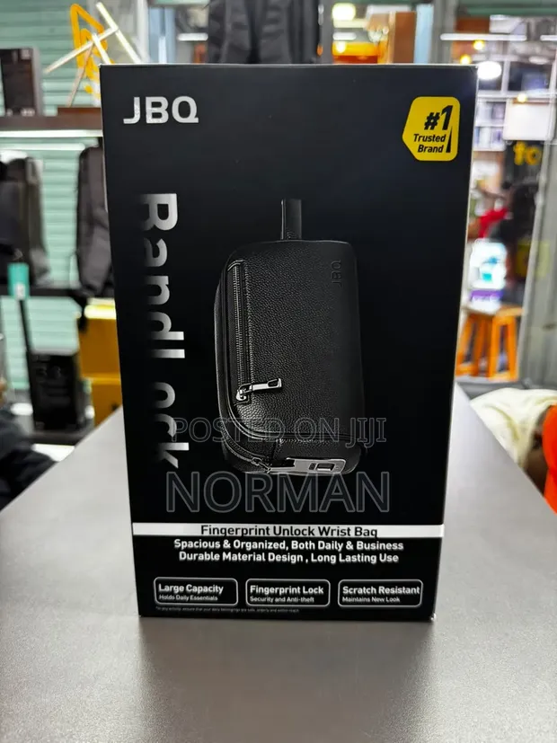 Fingerprint Unlock Wrist Bag - Black - 1
