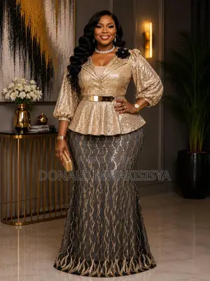 Set ya Sketi ya Peplum yenye Sequins ya Kifahari - Uturuki