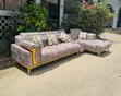 Sofa L-Shape Kubwa - Kijivu na Miguu ya Chuma - 1