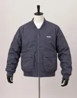 JEEP Bomber Jacket Nyeusi ya Kufungua kwa Zip - 1