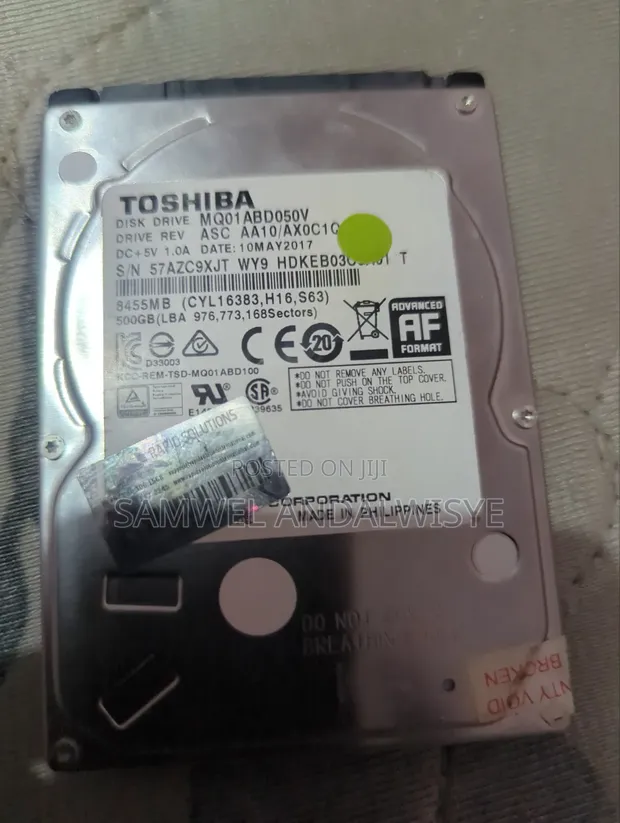 Toshiba 500GB HDD - Used - 1