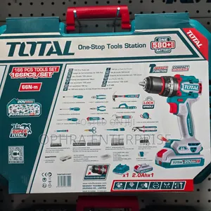 Total Set ya Zana 166 PCS yenye Cordless Impact Drill ya 20V