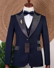 Premium Navy Blue Three-Piece Suit - 3