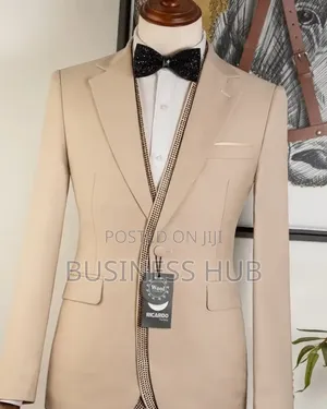 Ricardo Martinez Men's Classic Beige Suit - Size 42/28 to 60/48