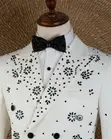 Joselino White Edition Suit - Double Breasted with Flower Stones - 4