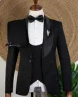 Joselino Black Stoned Tuxedo Suit - 3