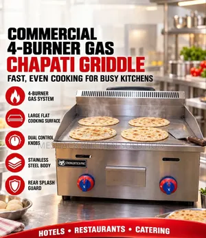Commercial Gas Chapati Griddle - 4 Burners
