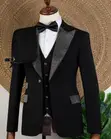 Joselino Black Stoned Lapel Tuxedo - 3