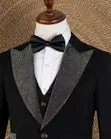 Joselino Black Stoned Lapel Tuxedo - 5