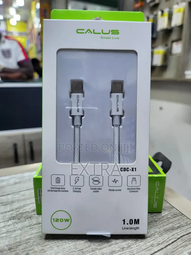 Calus USB-C to USB-C Cable (1m, White) - 1