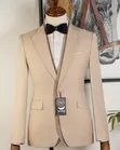Khaki Plain Stylish Suit - Turkey - 1