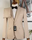 Khaki Plain Stylish Suit - Turkey - 2