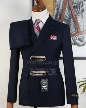 Dark Blue Gold Button Suits - Brand New