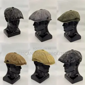 Newboy Denim Flatcap yenye Nembo ya Uandishi Iliyobuniwa
