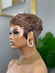 Wig Fupi za Pixel - Semi Human & Original Human Hair - 2