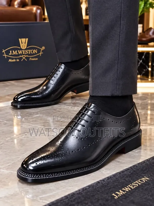 Vatu vya Ngozi vya Wanaume J.M. Weston Oxford - Brown/Black - 1