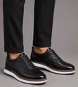 Anax Men's Leather Moccasins - Brown & Black - 1
