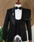 Suti ya Joselino Premium Nyeusi ya Crystal (Vipande Vitatu) - 3