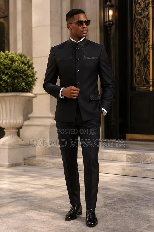 Black Smart Kaunda Suit - Premium Design - 1