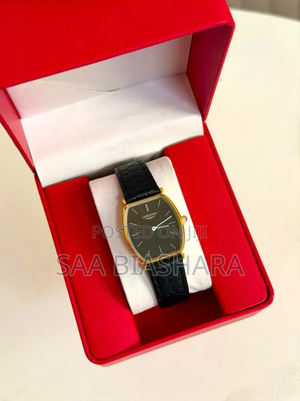 Longines Fashion & Classic Watch - Mkanda Mweusi, Koti la Dhahabu - 1