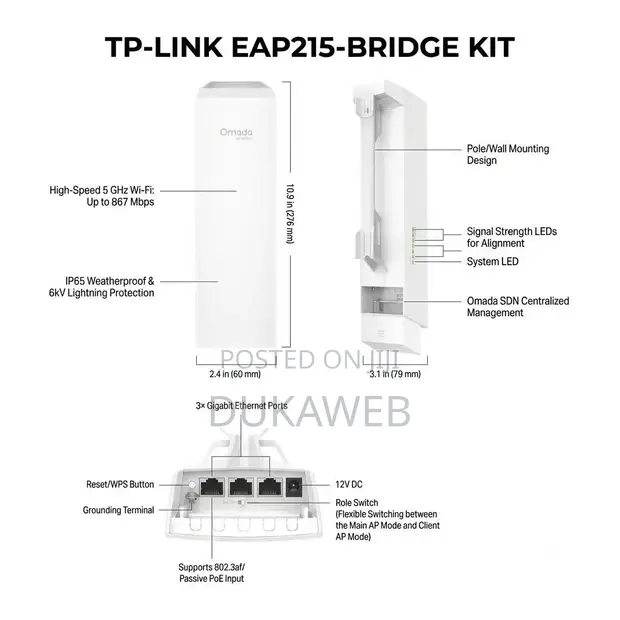 TP-Link EAP215-Bridge Kit Outdoor Wi-Fi Bridge - 1