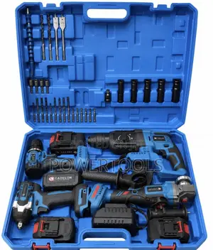 4-in-1 Cordless Tool Set (Hammer Drill, Grinder, Wrench, Drill)