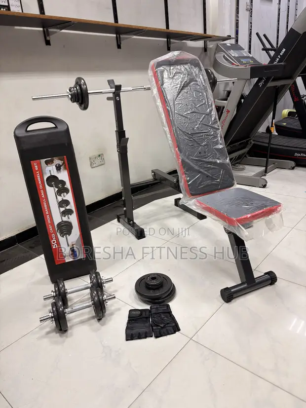 Bodygym Bench + 50kg Dumbbell Set - Home Gym - 1