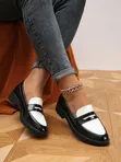Zara Black and White Chunky Penny Loafers - 2