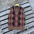 Sleeveless V-Neck Sweater Vest - 1