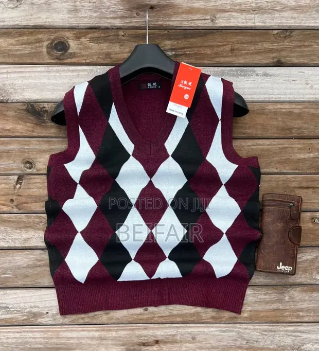 V Neck Sweater Vest - Rangi Nyingi - 1