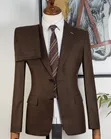 Fernando Plain Brown Double Buttons Suit - 2